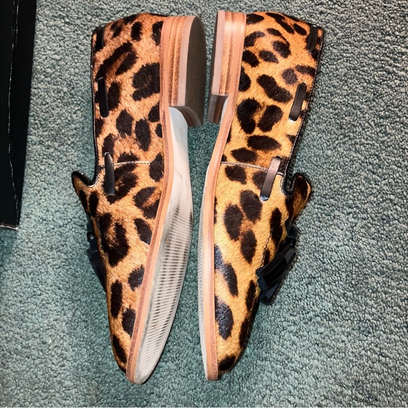 Talbots Brown Leopard Tassel Loafers - Picture 3 of 6